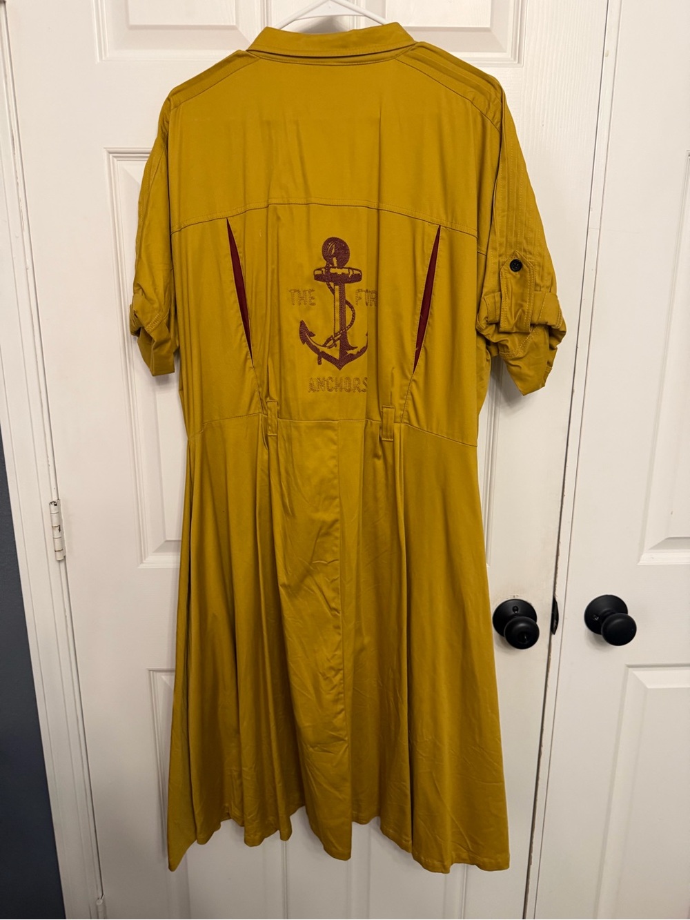 Tatyana Mustard Button-Front Shirt Dress - Picture 2 of 4